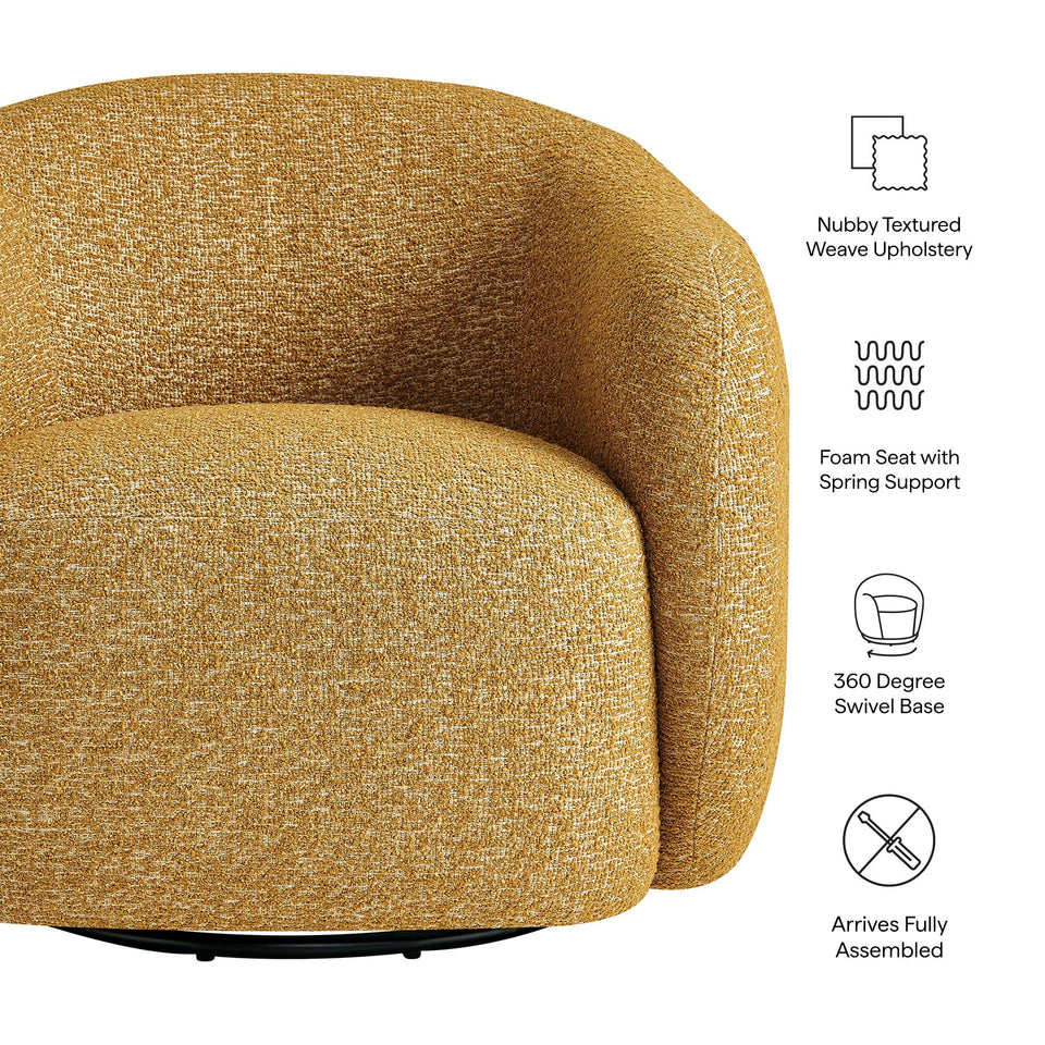 Selby Textured Woven Fabric Swivel Accent Chair by Modway