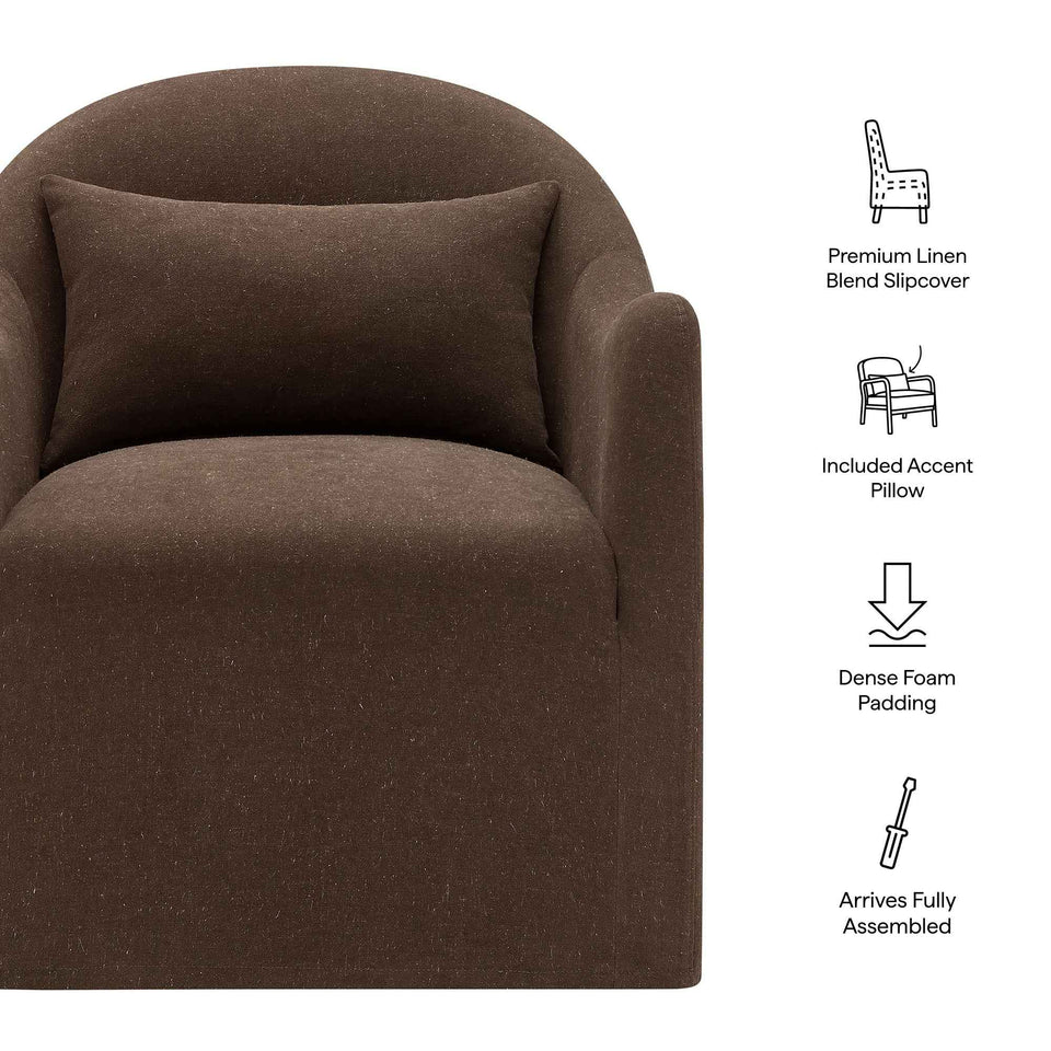 Bardot Slipcovered Linen Blend Accent Chair by Modway