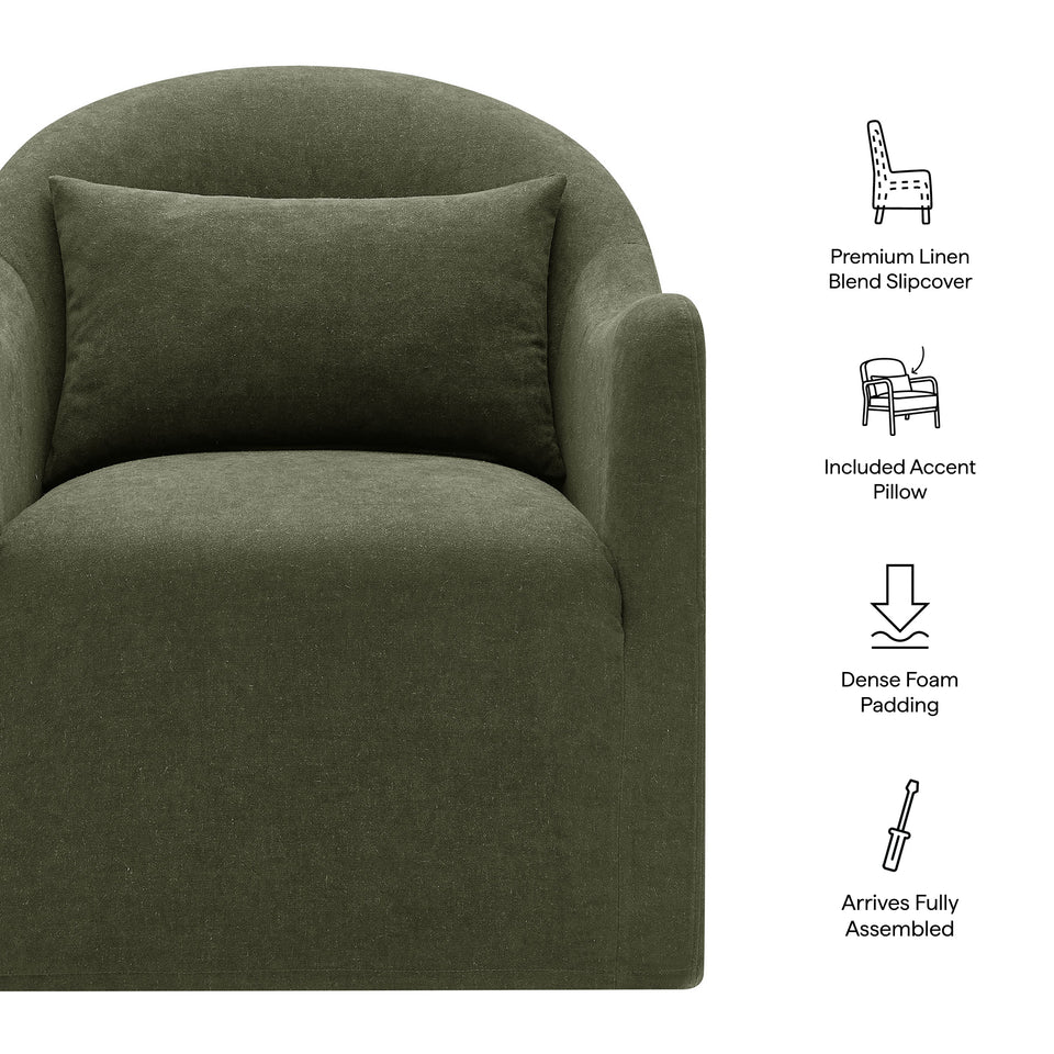 Bardot Slipcovered Linen Blend Accent Chair by Modway
