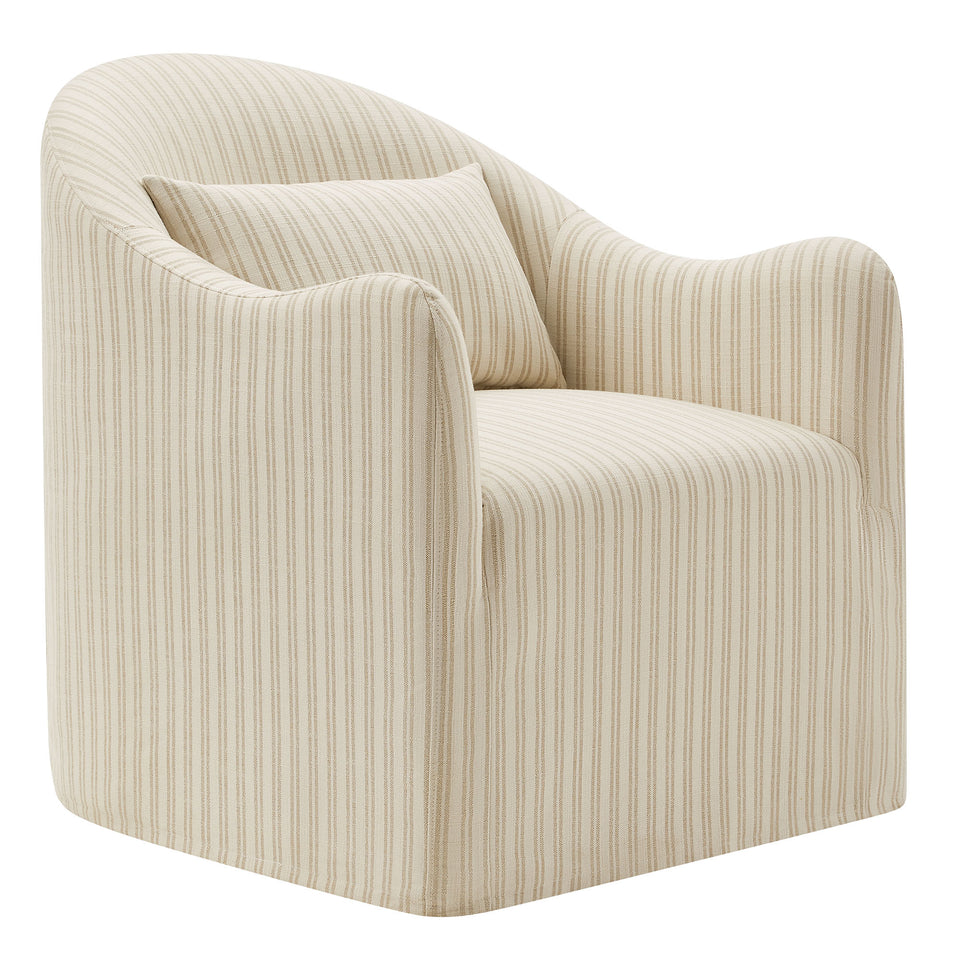 Bardot Slipcovered Striped Accent Chair by Modway