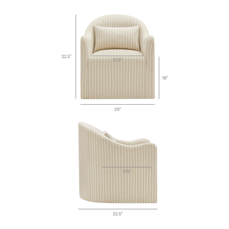 Bardot Slipcovered Striped Accent Chair by Modway