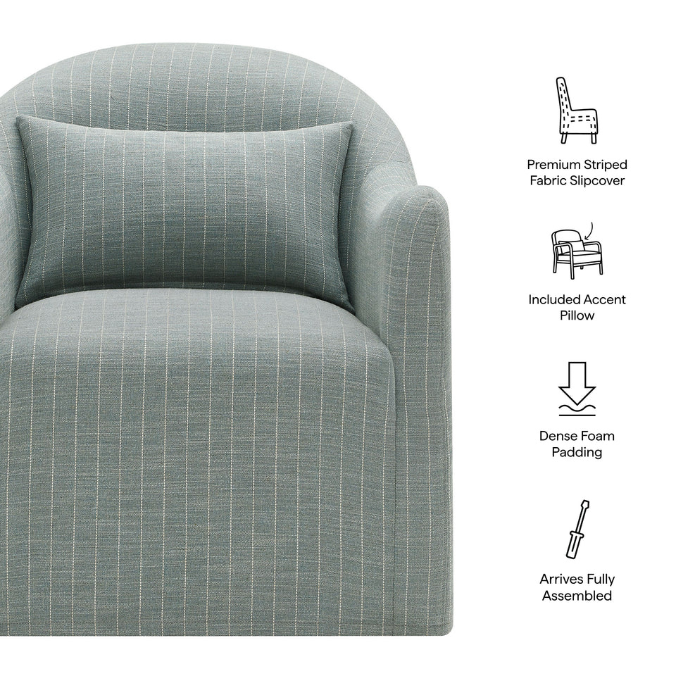 Bardot Slipcovered Striped Accent Chair by Modway