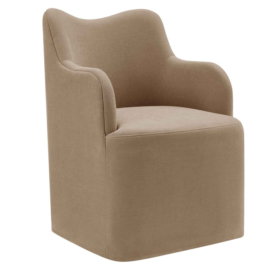 Cordelle Linen Blend Swivel Dining Chair by Modway