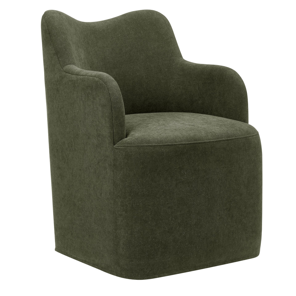 Cordelle Linen Blend Swivel Dining Chair by Modway