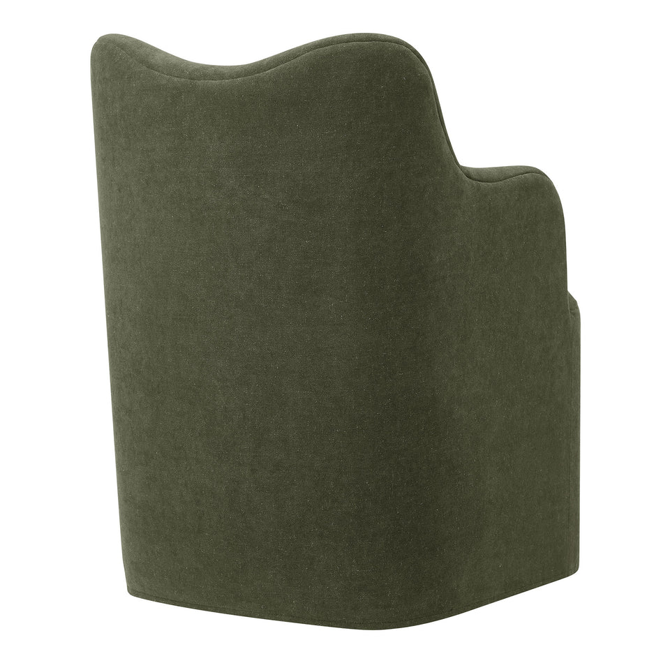 Cordelle Linen Blend Swivel Dining Chair by Modway