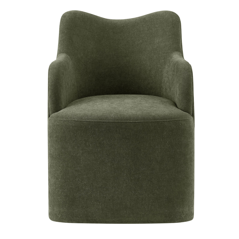 Cordelle Linen Blend Swivel Dining Chair by Modway