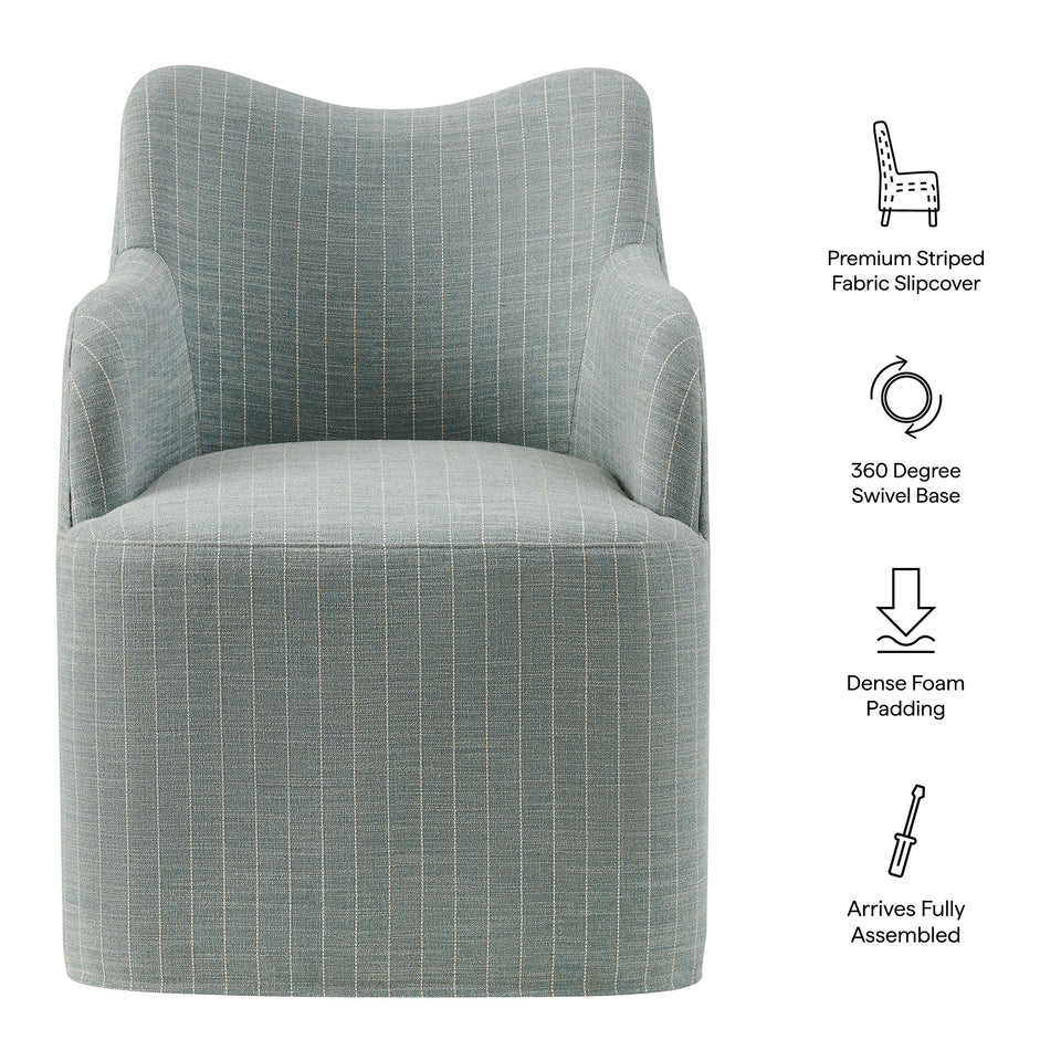 Cordelle Linen Blend Swivel Dining Chair by Modway