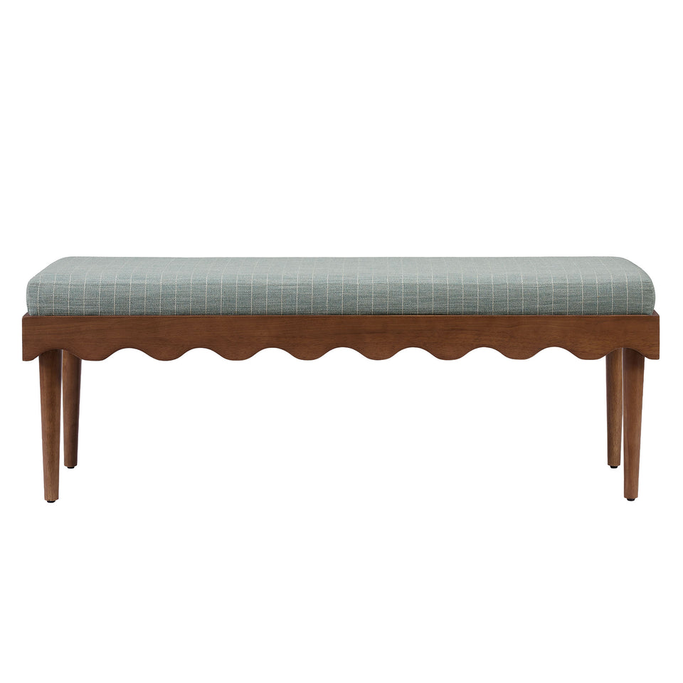 Mirette Scalloped Edge Striped Accent Bench by Modway