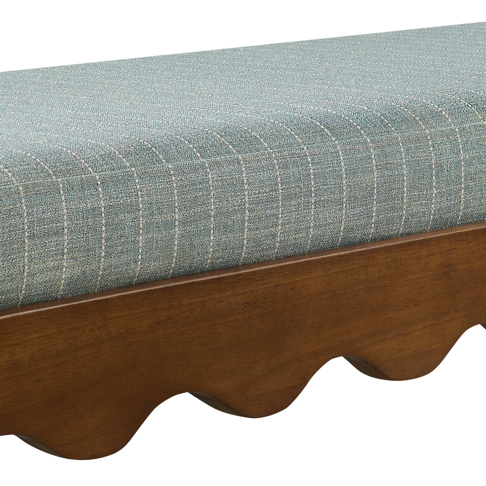 Mirette Scalloped Edge Striped Accent Bench by Modway
