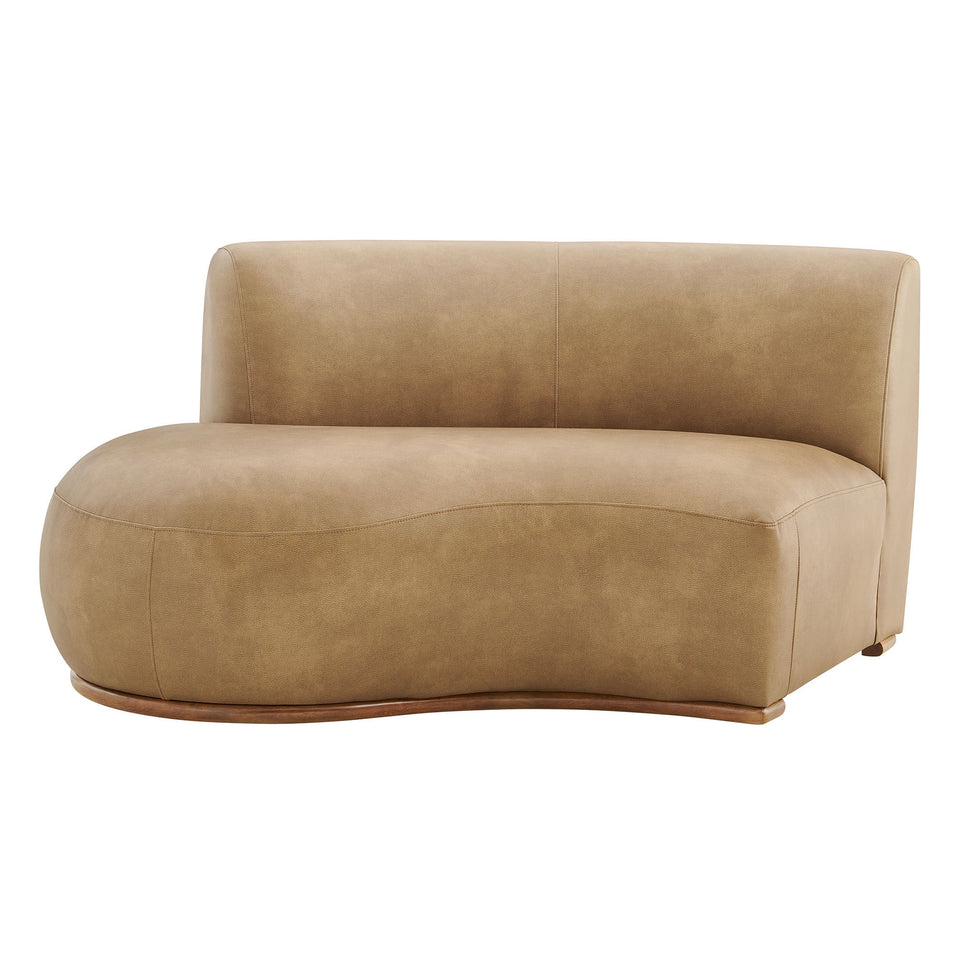 Rialta Curved Left-Arm Vegan Leather Sectional Loveseat by Modway