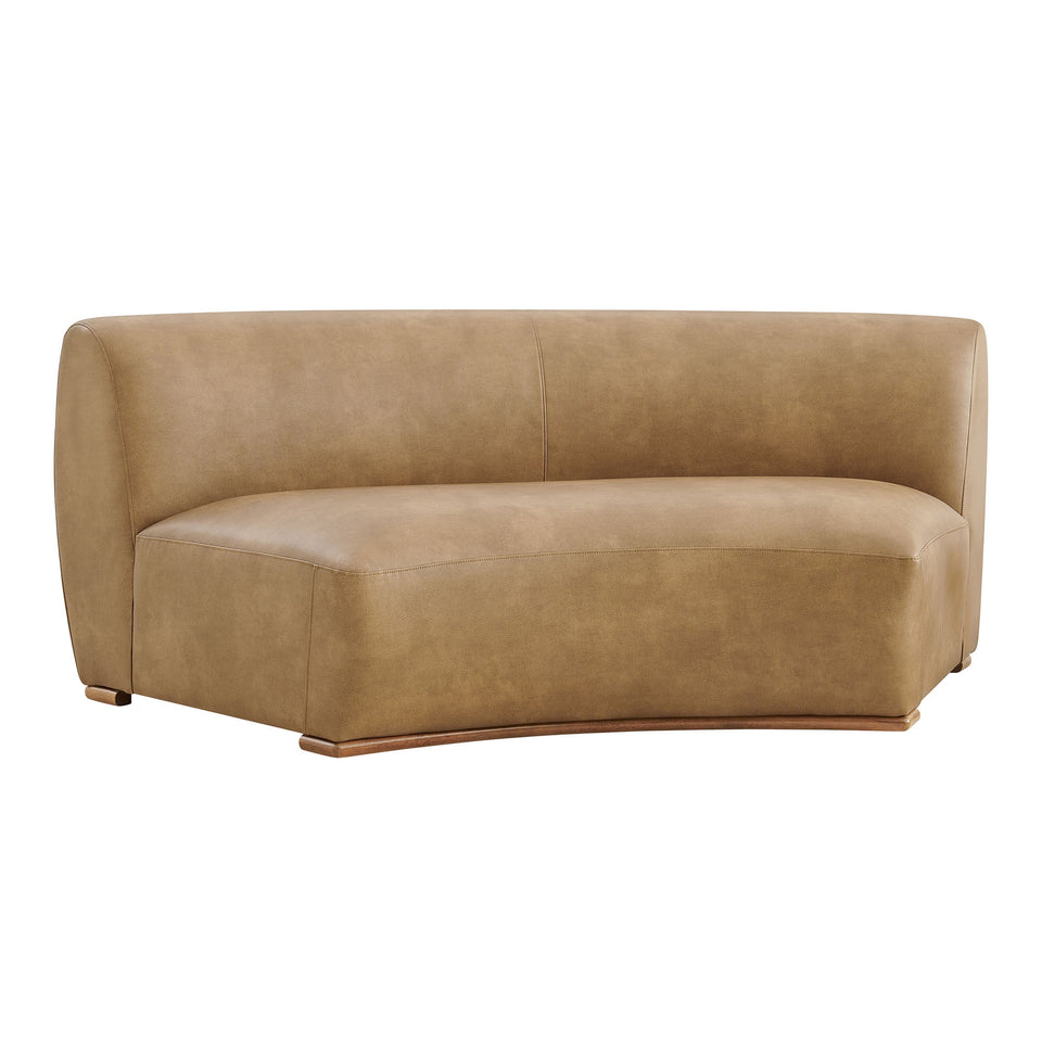 Rialta Curved Armless Vegan Leather Sectional Loveseat by Modway