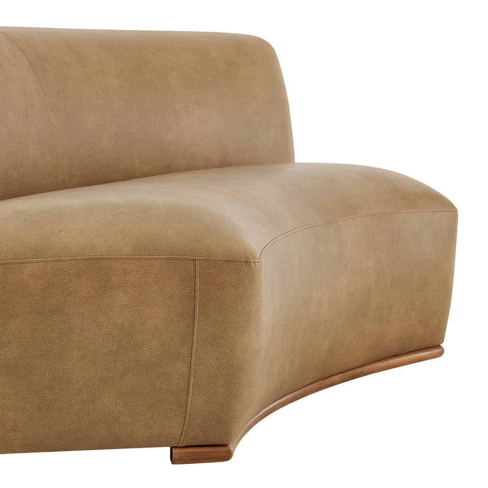Rialta Curved Armless Vegan Leather Sectional Loveseat by Modway