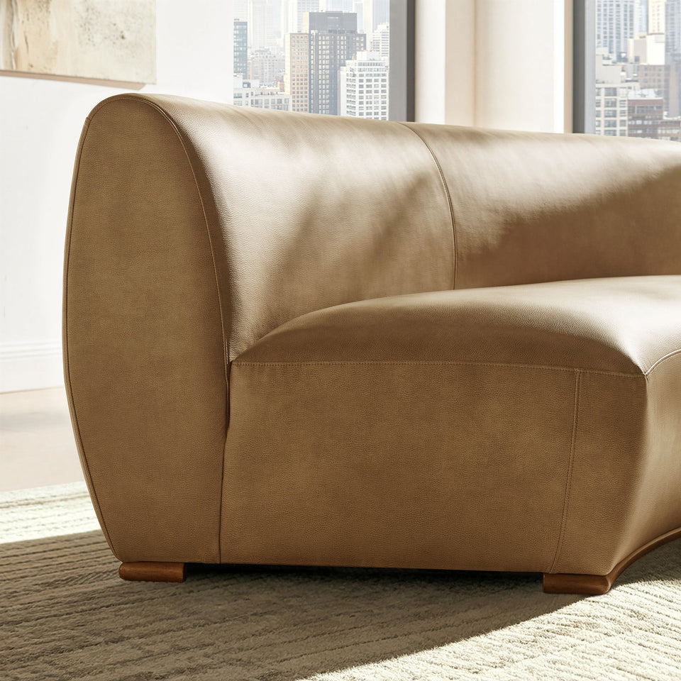 Rialta Curved Armless Vegan Leather Sectional Loveseat by Modway