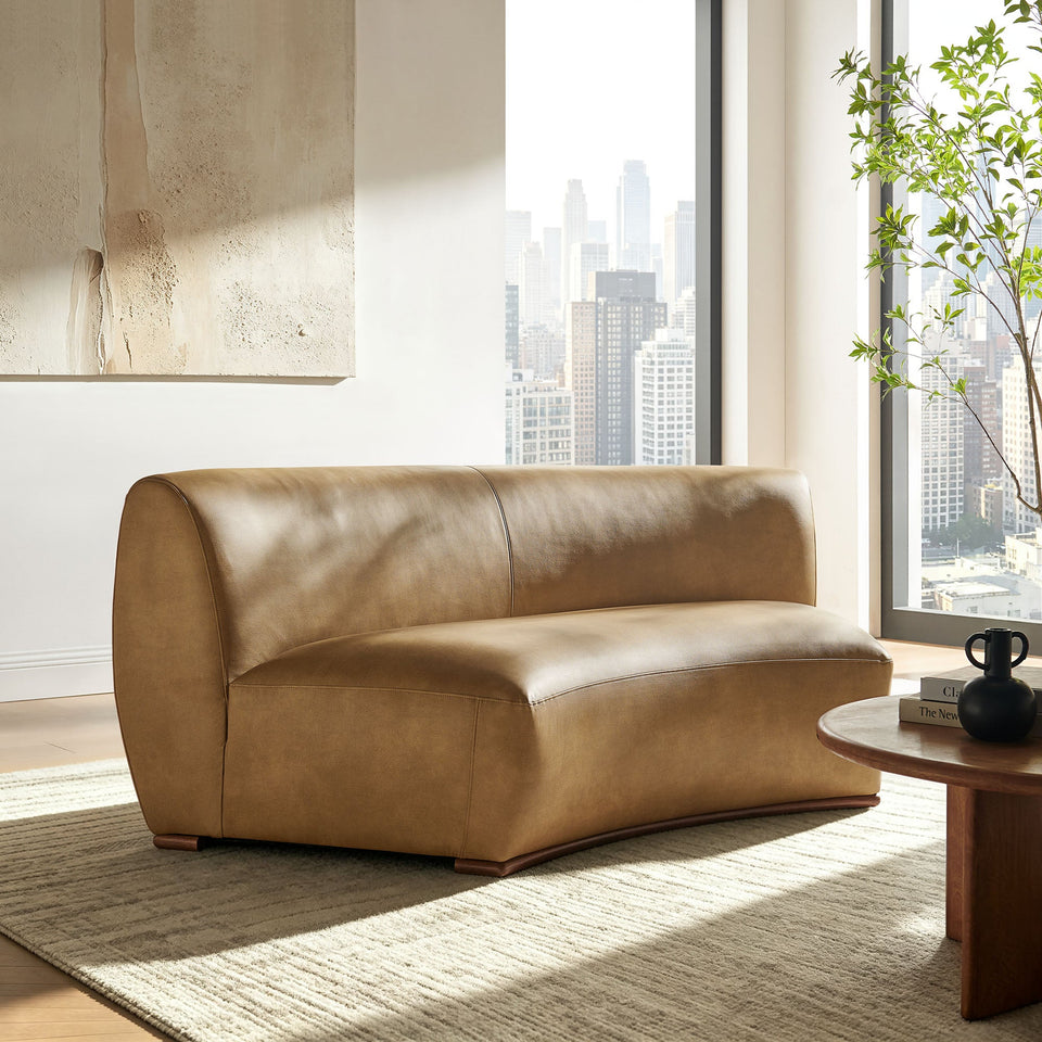 Rialta Curved Armless Vegan Leather Sectional Loveseat by Modway