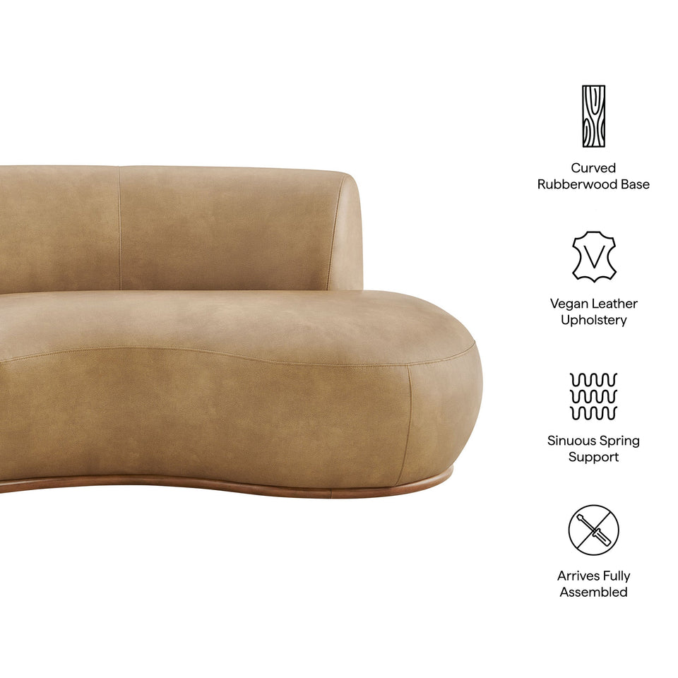 Rialta Curved Right-Arm Vegan Leather Sectional Loveseat by Modway