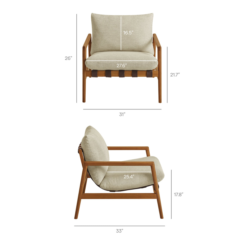 Nomi Outdoor Patio Teak Wood Sling Chair by Modway