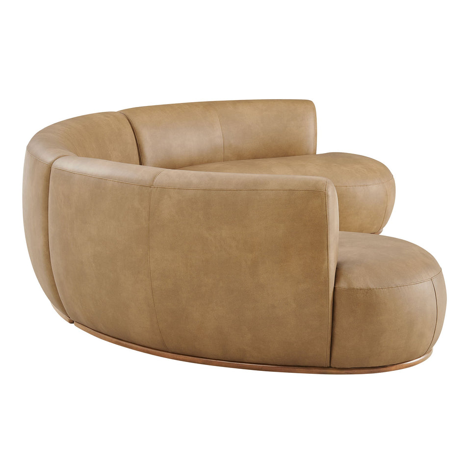 Rialta 3 Piece Curved Vegan Leather Sectional Sofa by Modway