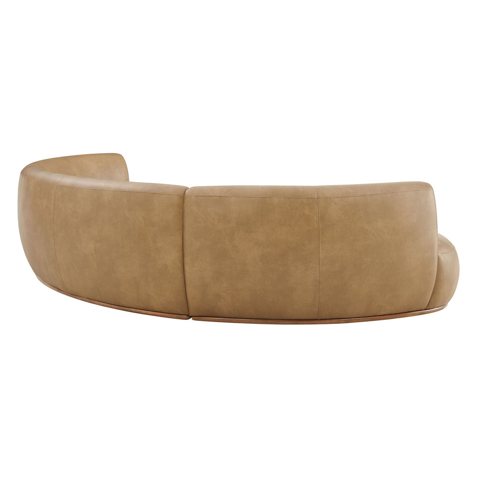Rialta 3 Piece Curved Vegan Leather Sectional Sofa by Modway