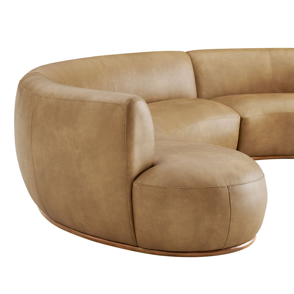 Rialta 3 Piece Curved Vegan Leather Sectional Sofa by Modway
