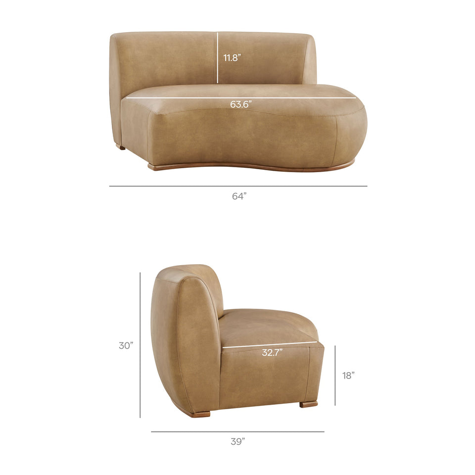 Rialta 3 Piece Curved Vegan Leather Sectional Sofa by Modway