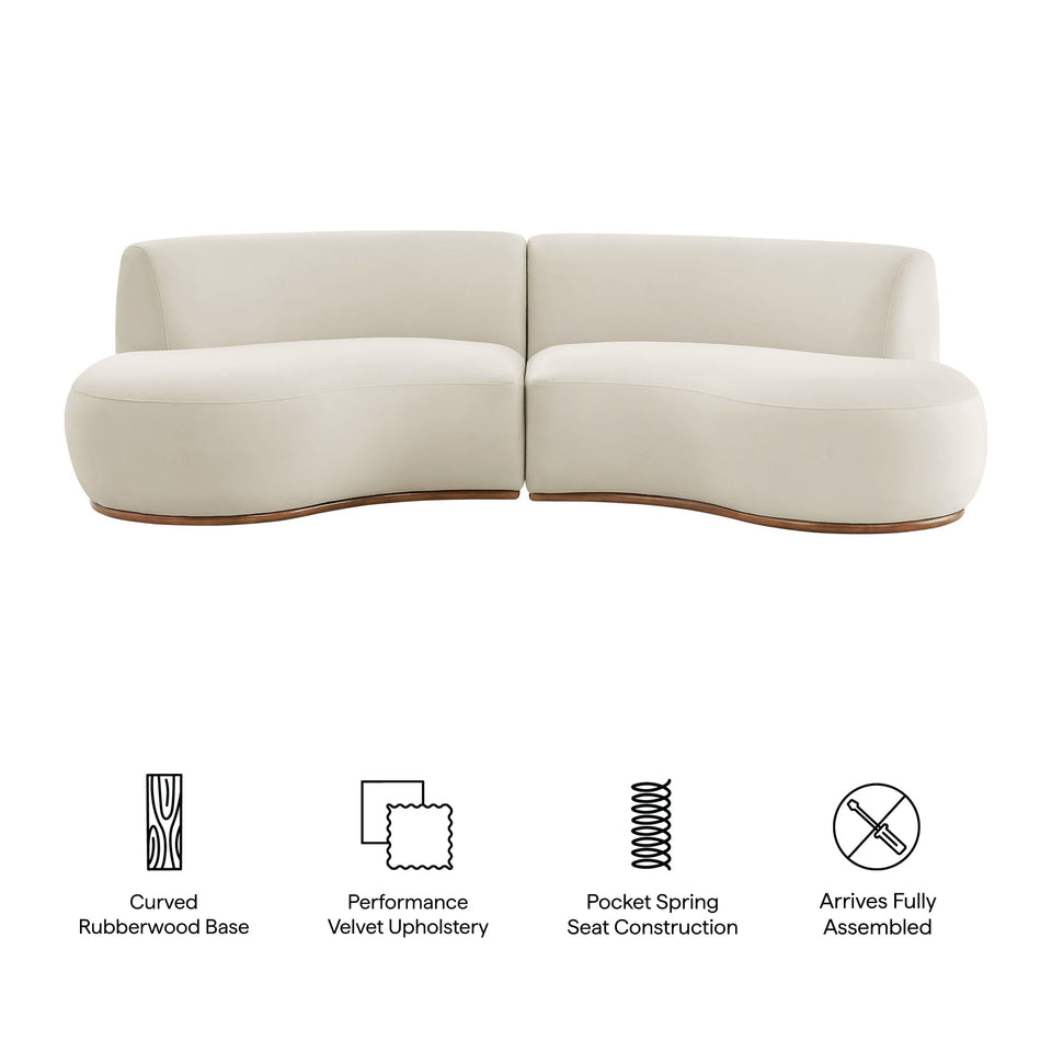 Rialta 2 Piece Curved Performance Velvet Sectional Sofa by Modway