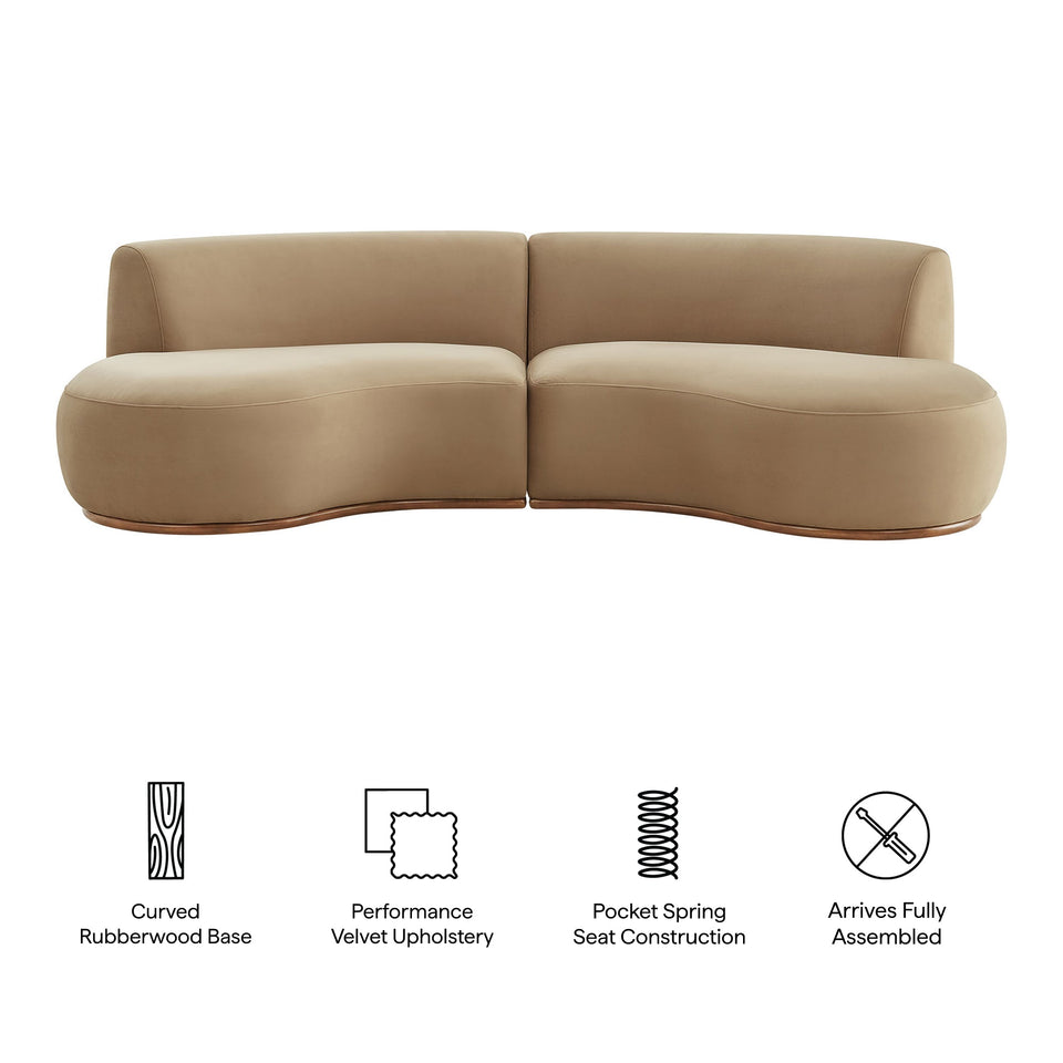 Rialta 2 Piece Curved Performance Velvet Sectional Sofa by Modway
