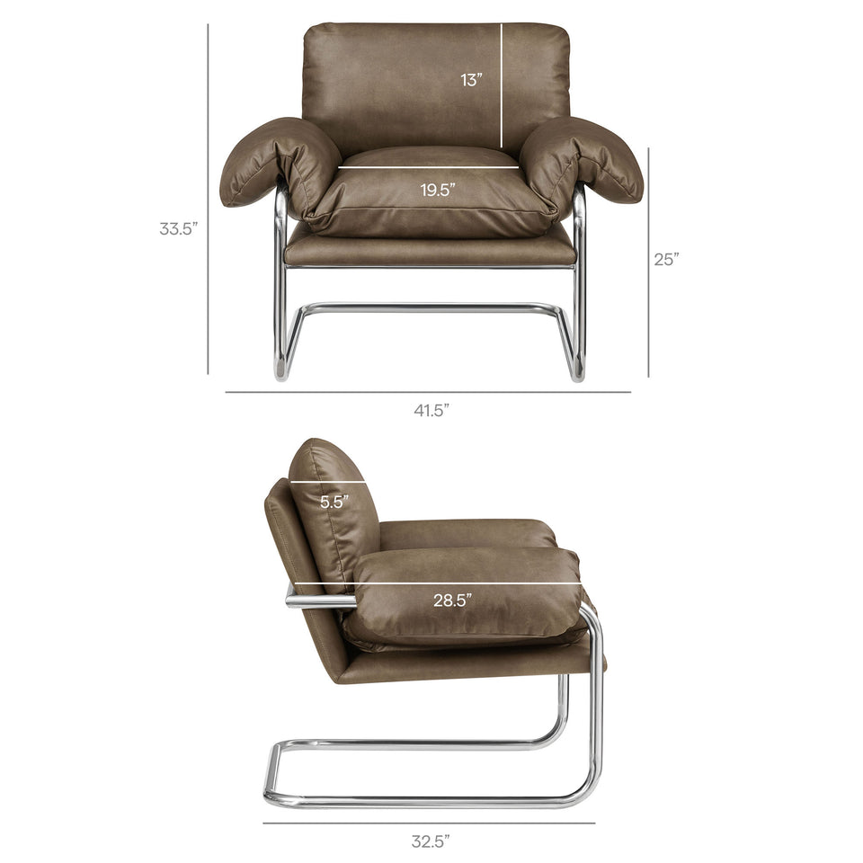 Ansel Vegan Leather Accent Chair by Modway