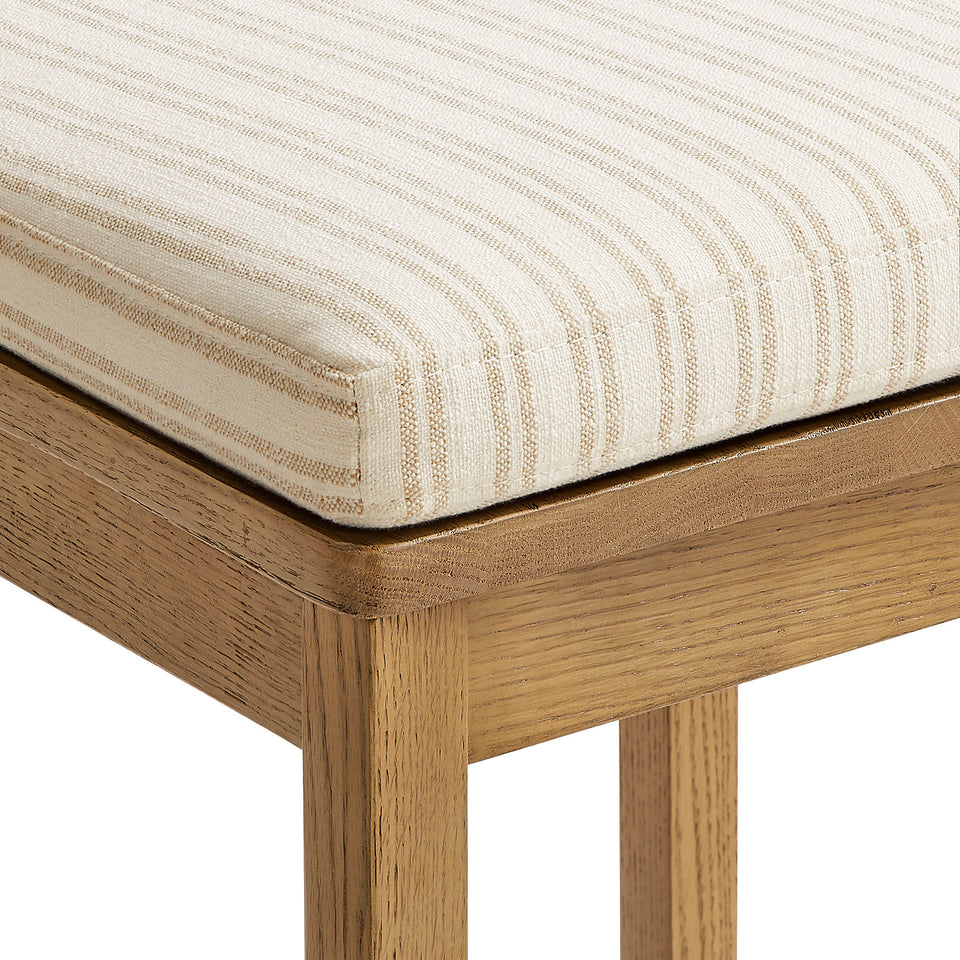 Jax Oak Wood Dining Chair With Wavy Razor Back and Cushion Set of 2 by Modway