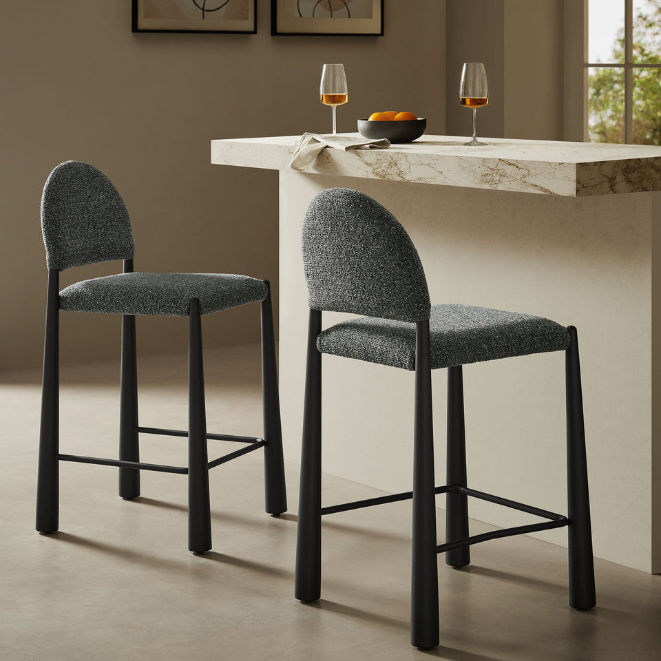 Hayley Upholstered Fabric Counter Stools Set of 2 by Modway