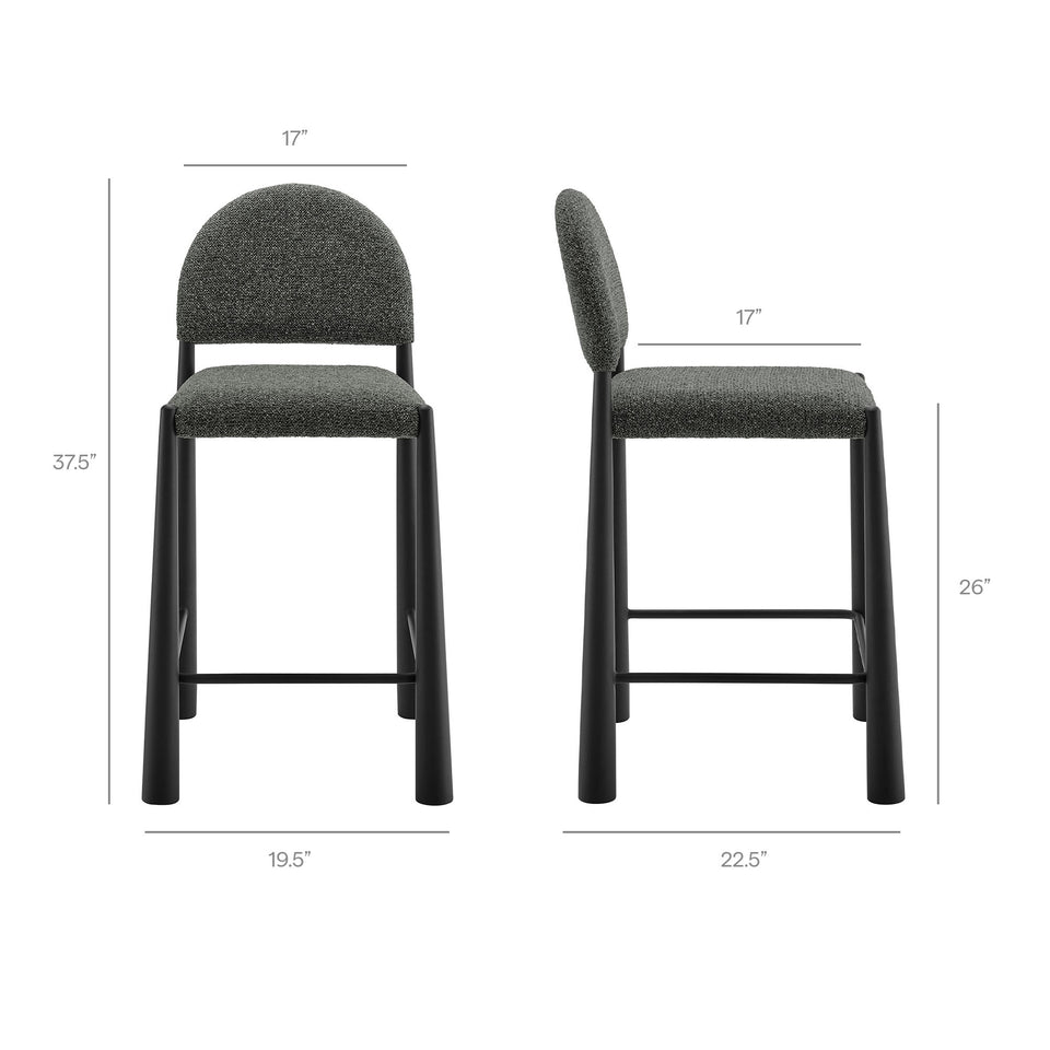 Hayley Upholstered Fabric Counter Stools Set of 2 by Modway