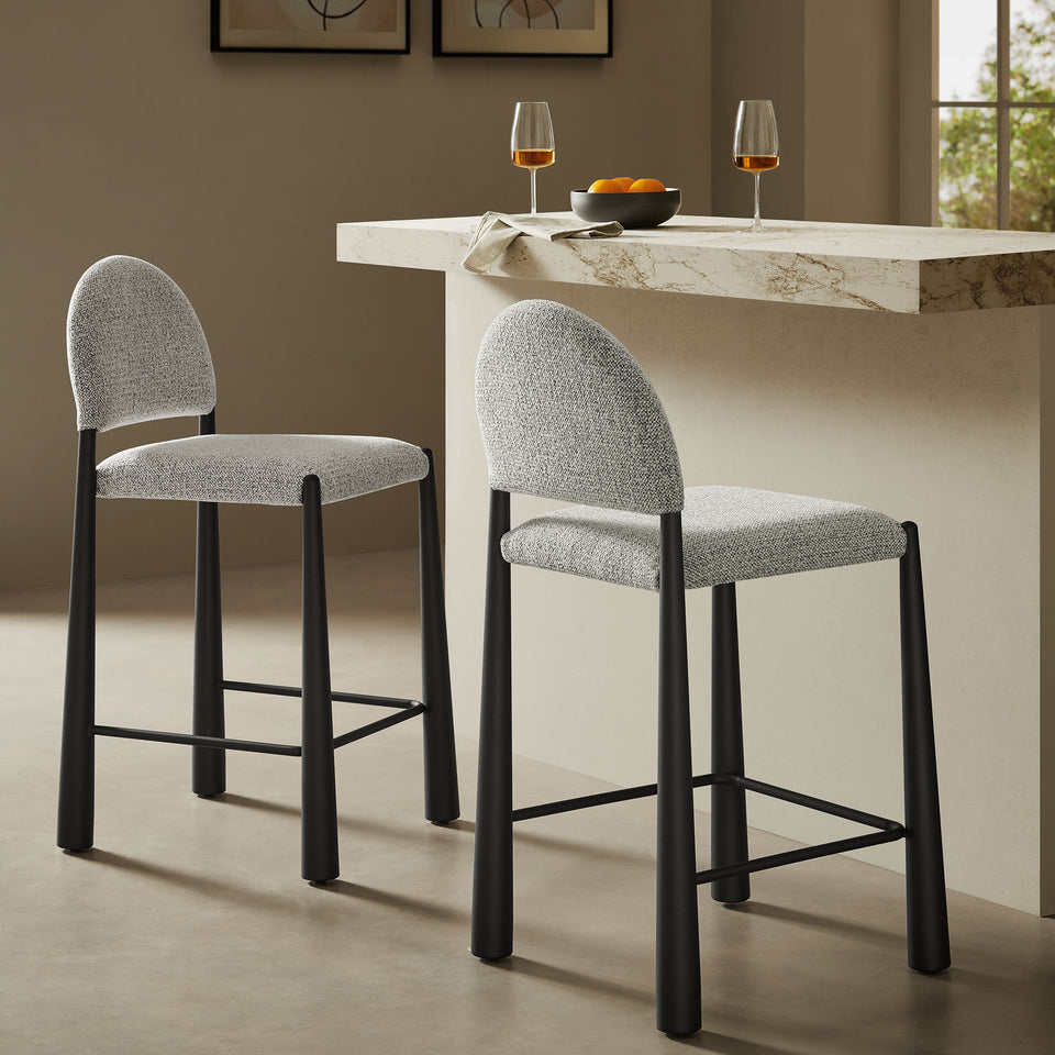 Hayley Upholstered Fabric Counter Stools Set of 2 by Modway