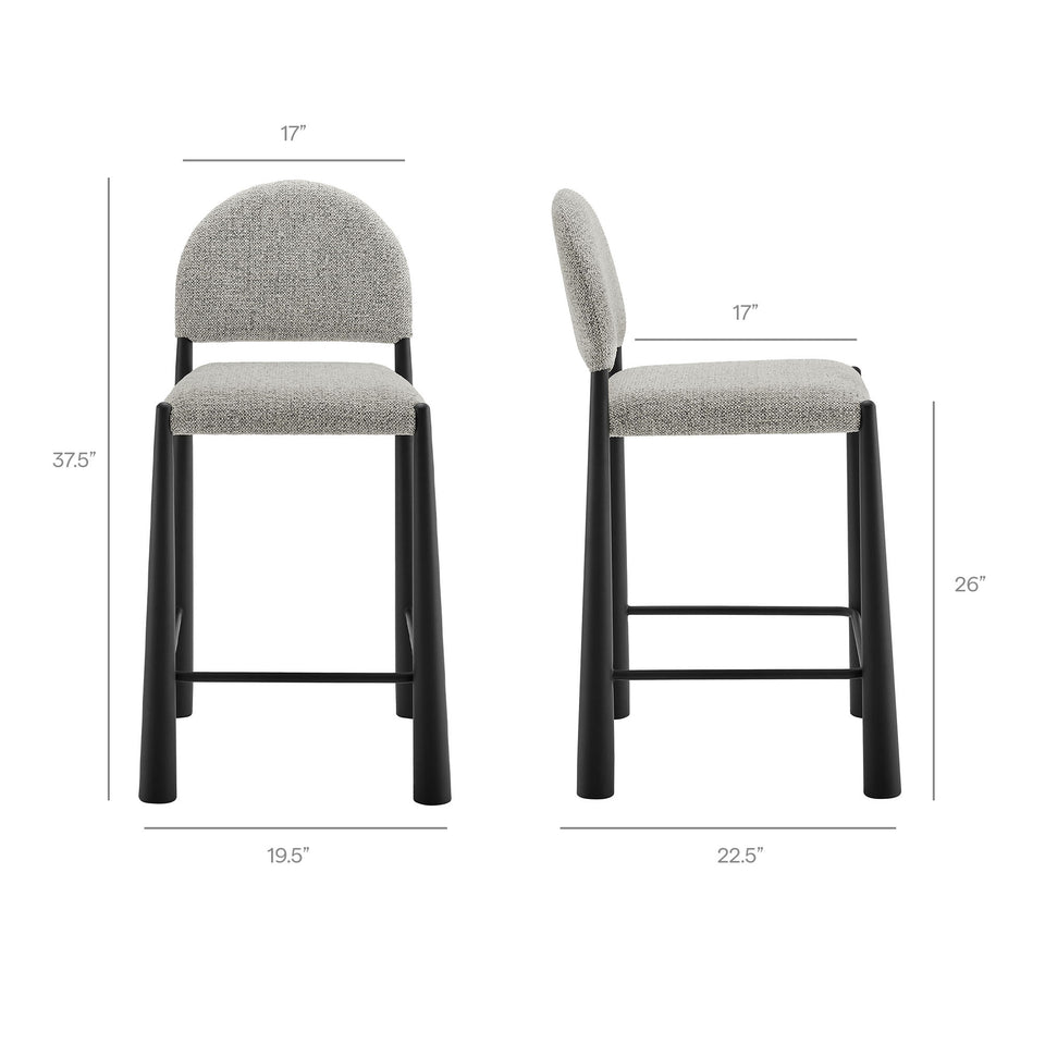 Hayley Upholstered Fabric Counter Stools Set of 2 by Modway