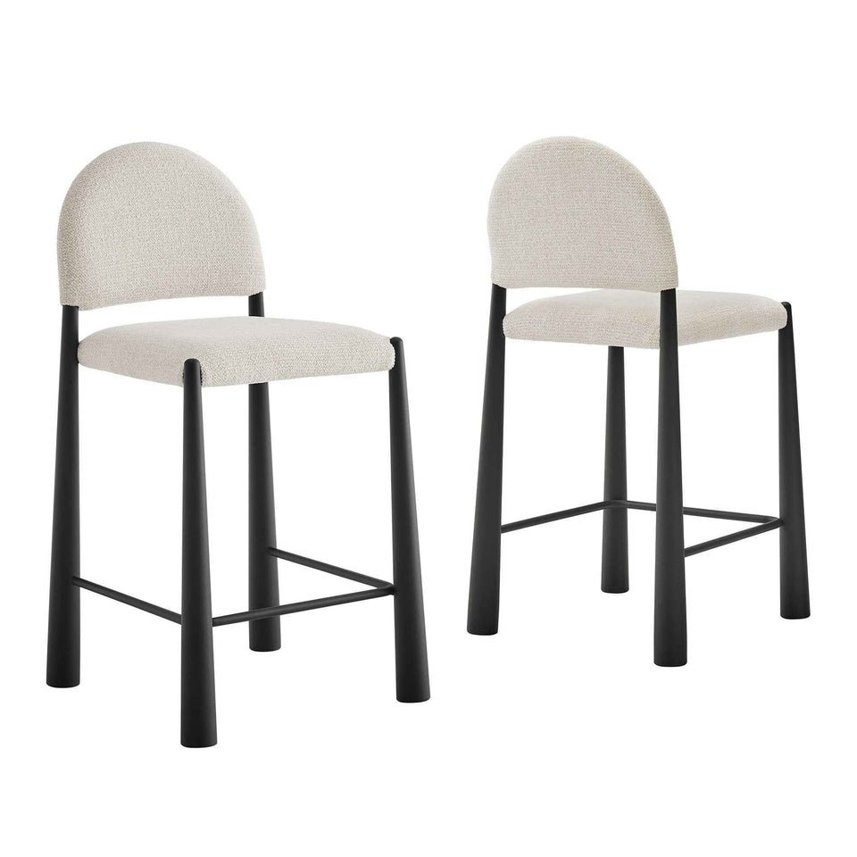 Hayley Upholstered Fabric Counter Stools Set of 2 by Modway