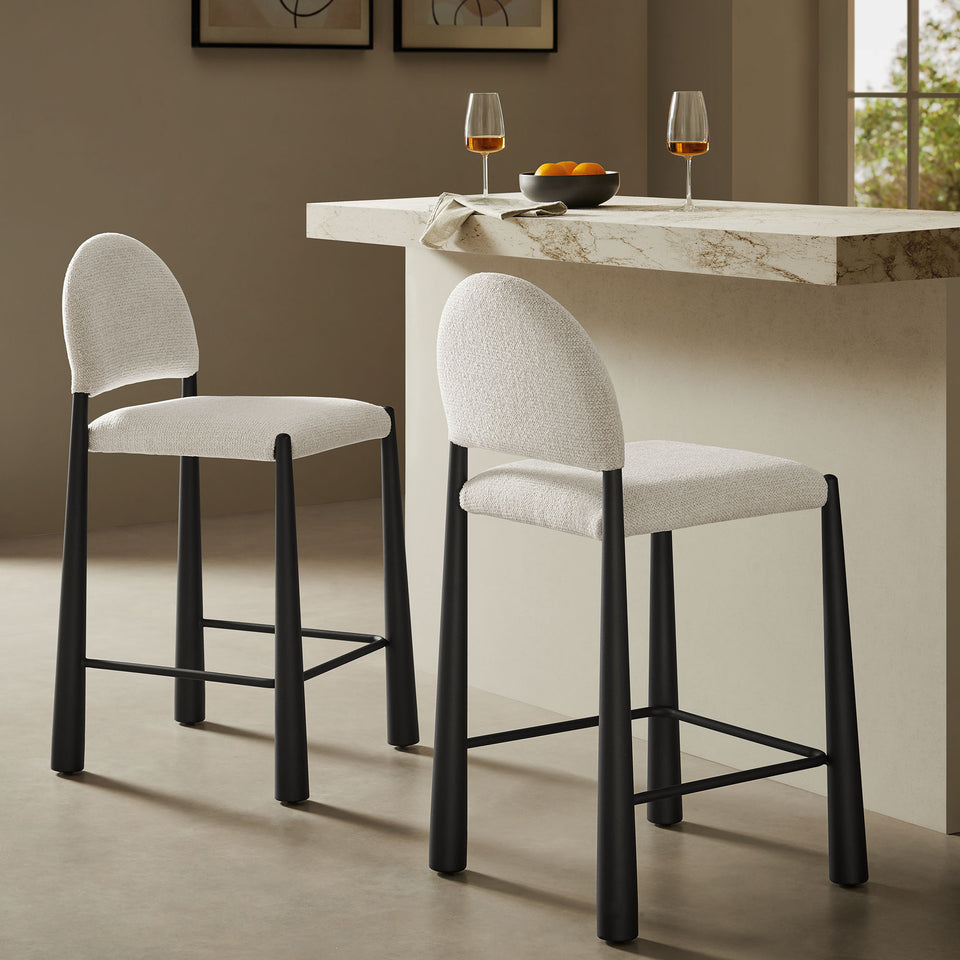 Hayley Upholstered Fabric Counter Stools Set of 2 by Modway