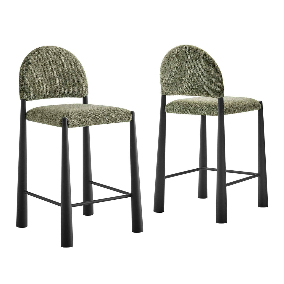 Hayley Upholstered Fabric Counter Stools Set of 2 by Modway
