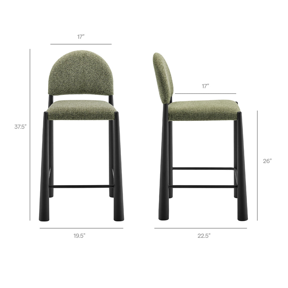 Hayley Upholstered Fabric Counter Stools Set of 2 by Modway