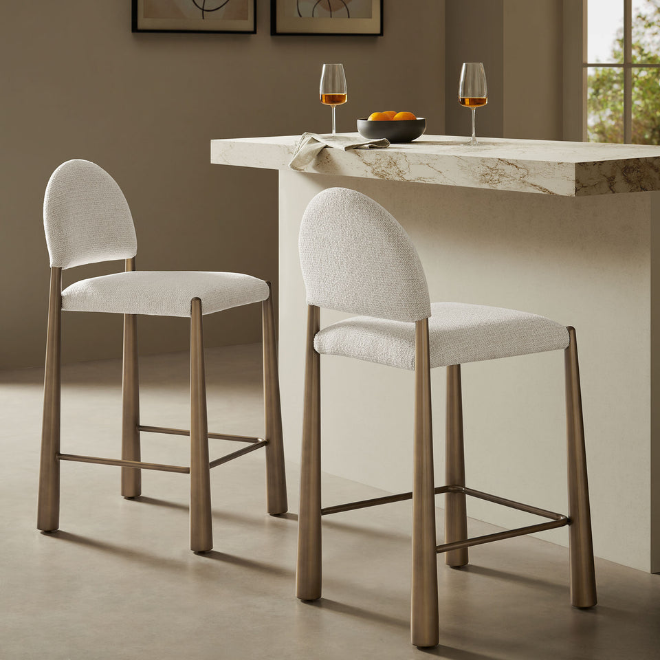 Hayley Upholstered Fabric Counter Stools Set of 2 by Modway