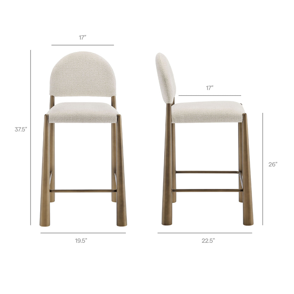 Hayley Upholstered Fabric Counter Stools Set of 2 by Modway