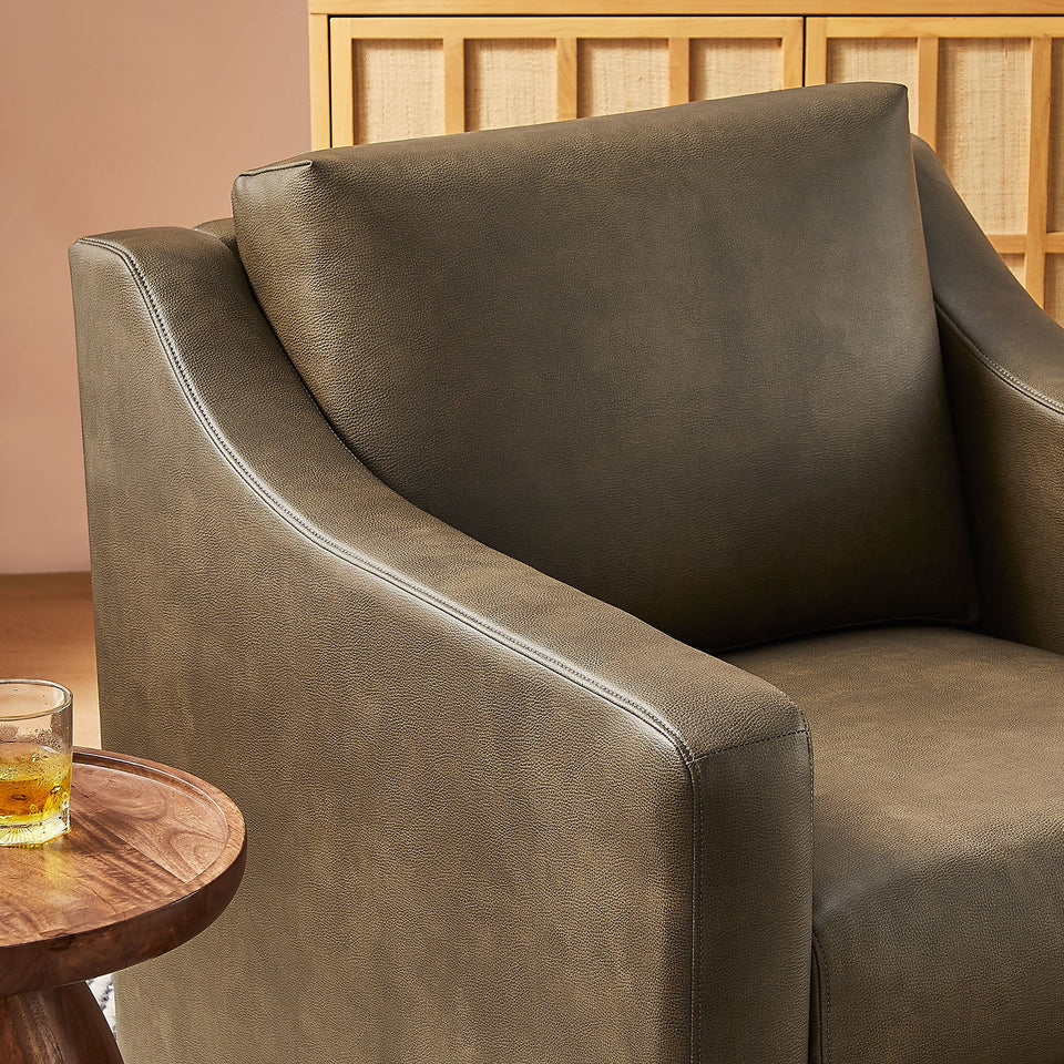 Liora Vegan Leather Swivel Armchair by Modway