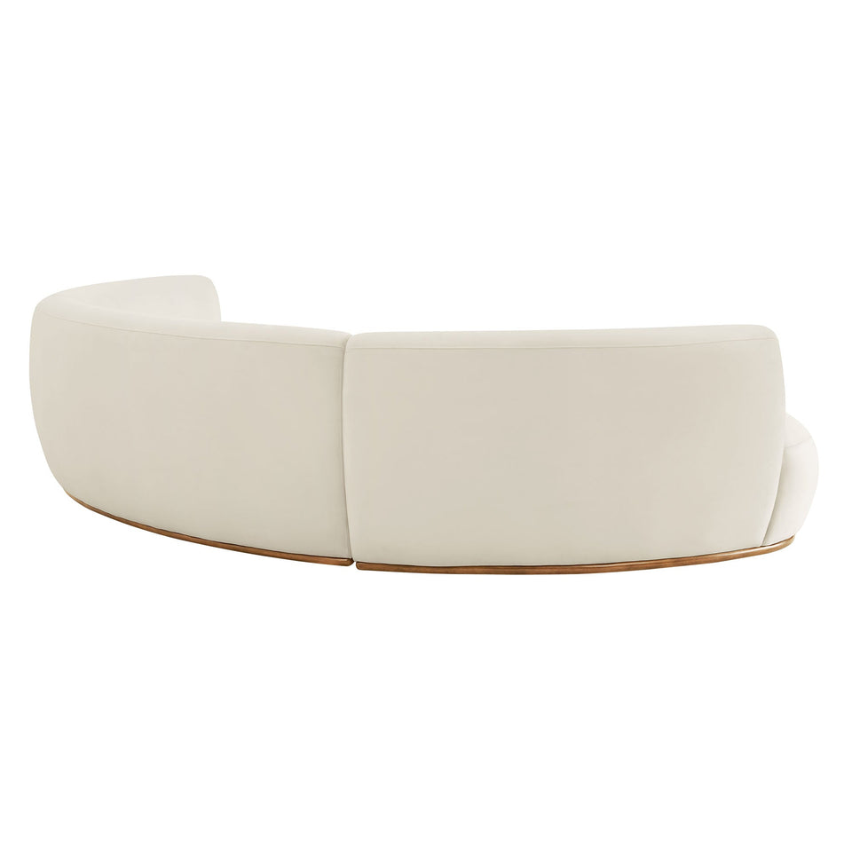 Rialta 3 Piece Curved Performance Velvet Sectional Sofa by Modway