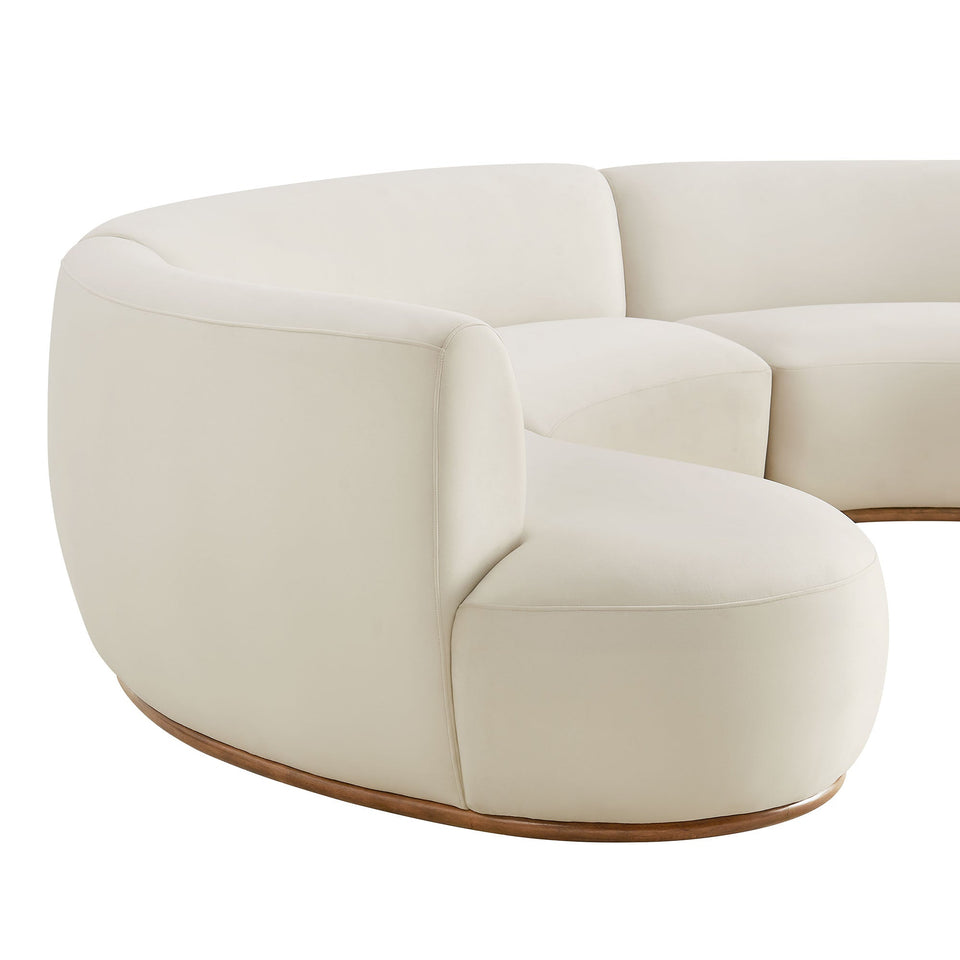 Rialta 3 Piece Curved Performance Velvet Sectional Sofa by Modway