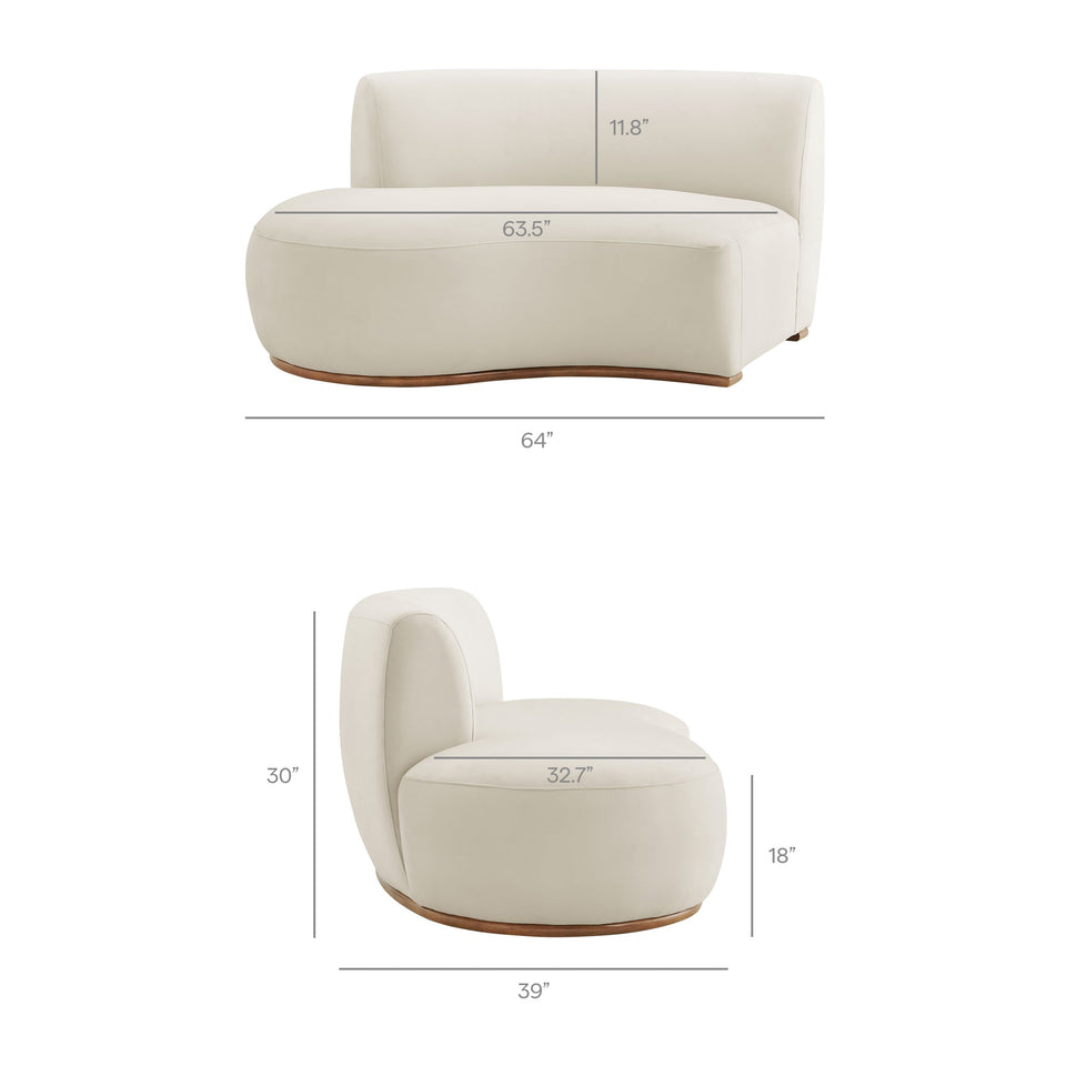 Rialta 3 Piece Curved Performance Velvet Sectional Sofa by Modway
