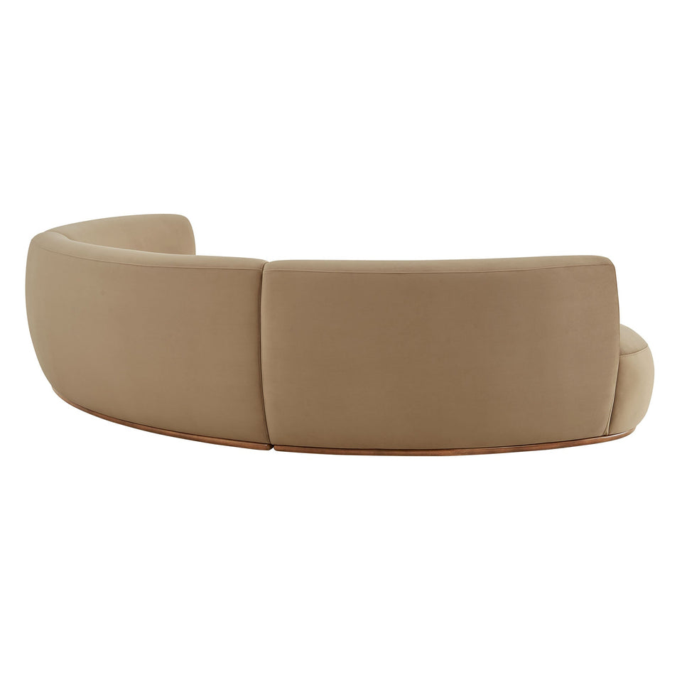 Rialta 3 Piece Curved Performance Velvet Sectional Sofa by Modway