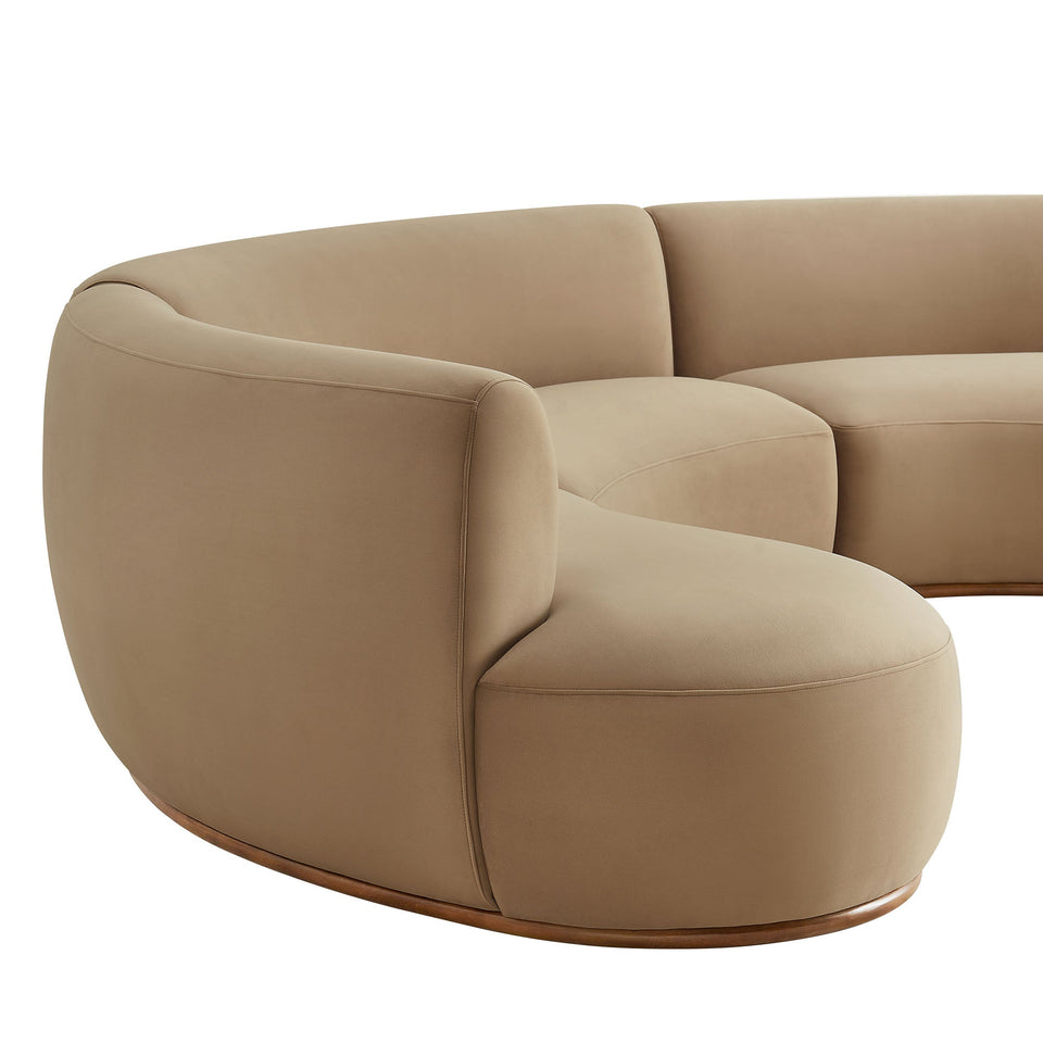 Rialta 3 Piece Curved Performance Velvet Sectional Sofa by Modway