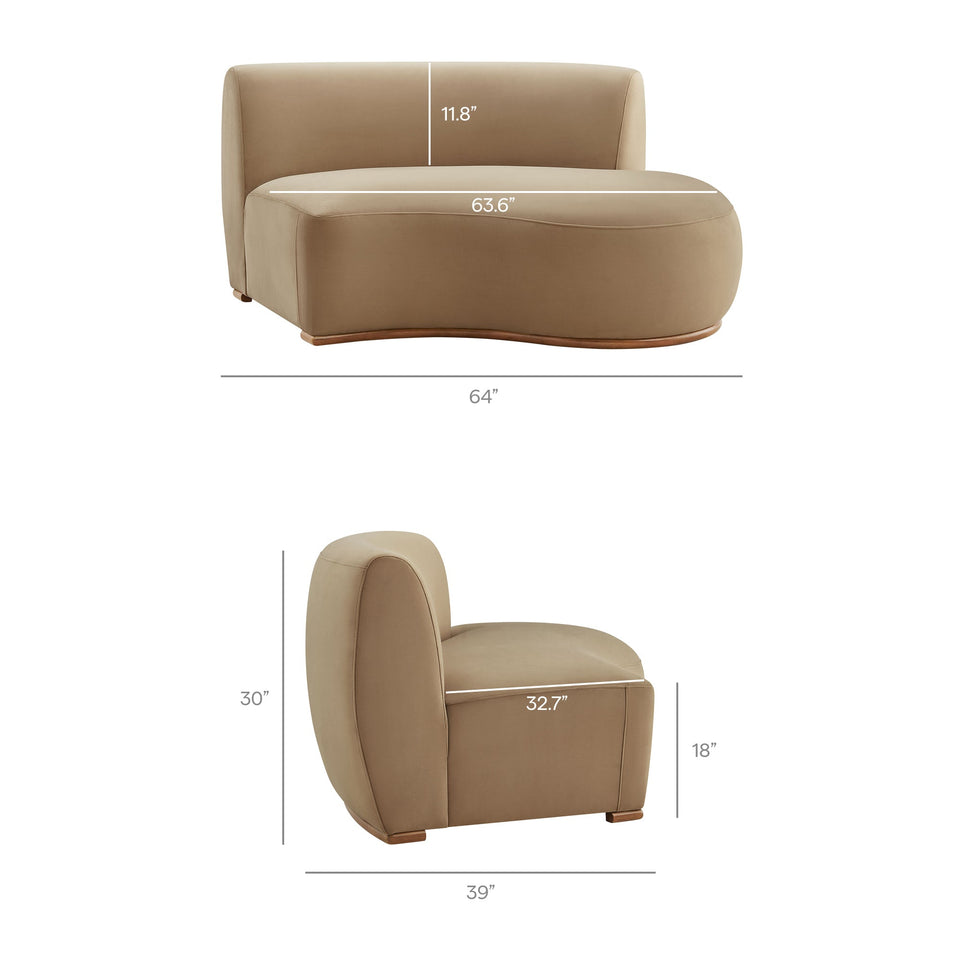 Rialta 3 Piece Curved Performance Velvet Sectional Sofa by Modway