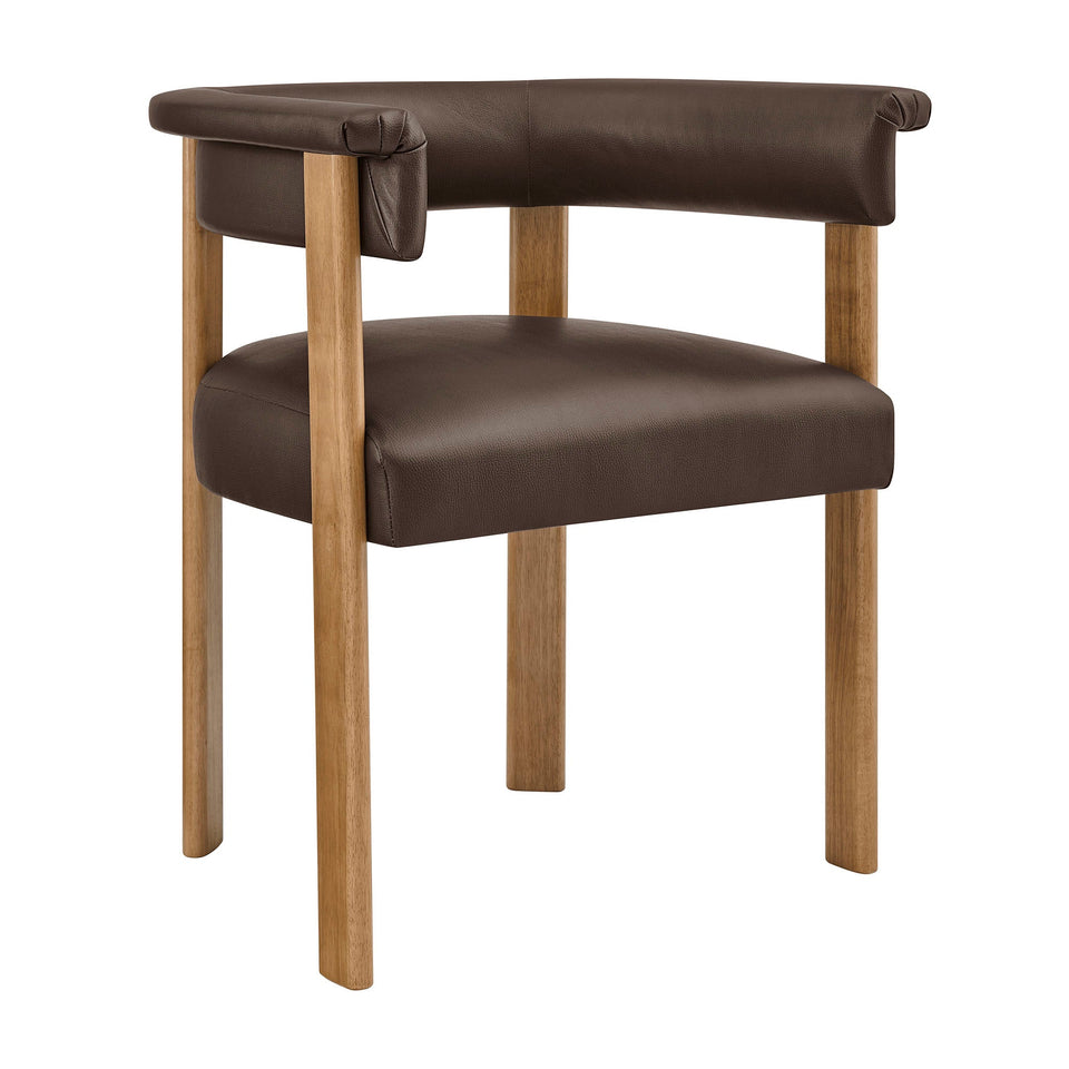Imogen Premium Vegan Leather Barrel Dining Chairs Set of 2 by Modway