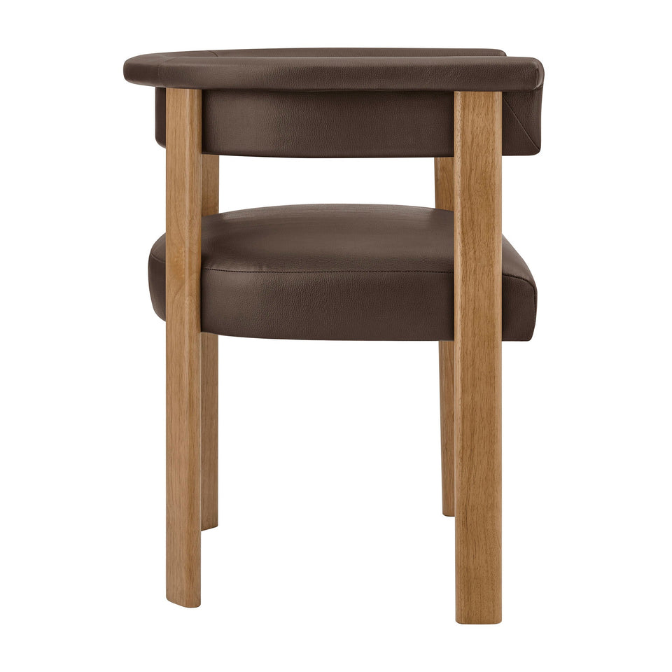 Imogen Premium Vegan Leather Barrel Dining Chairs Set of 2 by Modway
