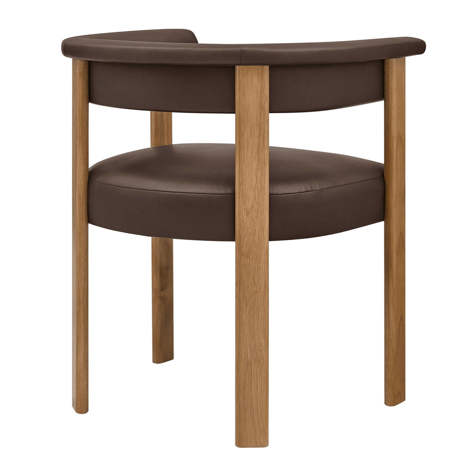 Imogen Premium Vegan Leather Barrel Dining Chairs Set of 2 by Modway