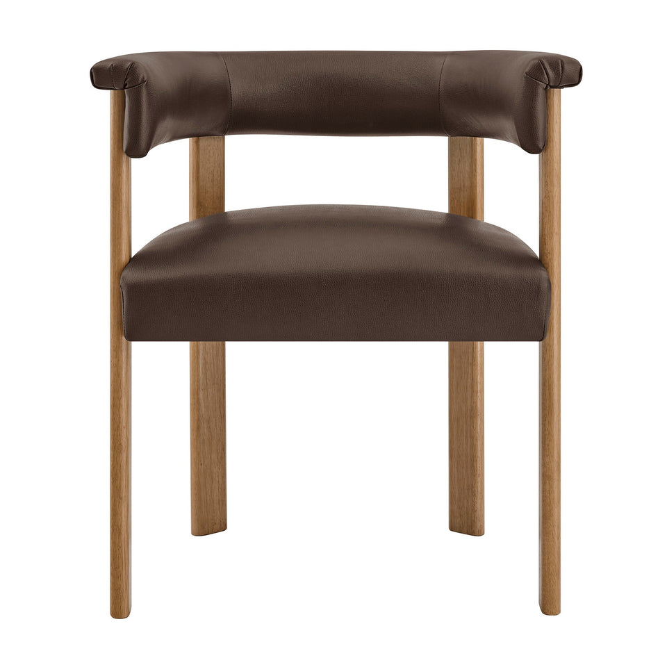 Imogen Premium Vegan Leather Barrel Dining Chairs Set of 2 by Modway