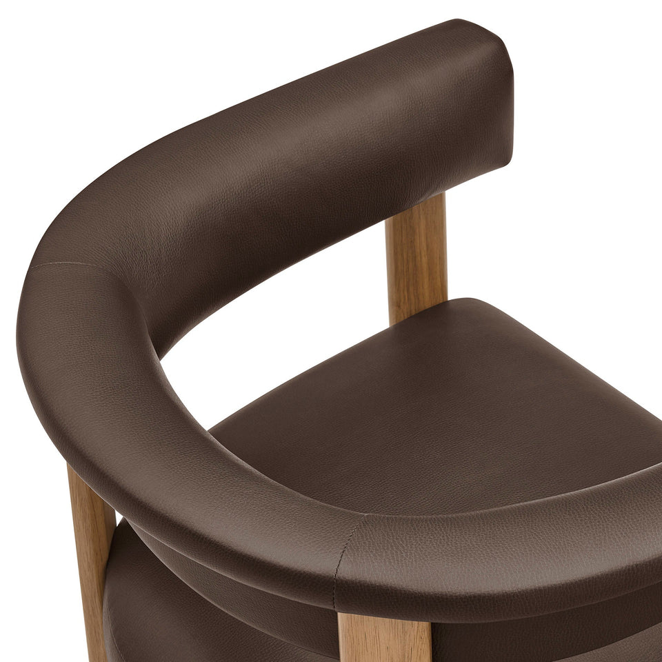 Imogen Premium Vegan Leather Barrel Dining Chairs Set of 2 by Modway